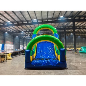 Circuito de Obstáculos Inflable <span class=keywords><strong>4</strong></span> en 1, Precio de Fábrica, Tobogán Inflable, Cama Elástica para Fiestas con Potente Soplador - Product Image 1
