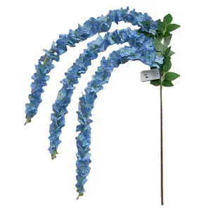 הונאן Zhangjiajie Fuyuan Yiwu קנטון הוגן 5ft כחול ויסטריה 3D משי פרחי גפן חתונה זר עבור תקרת דקור