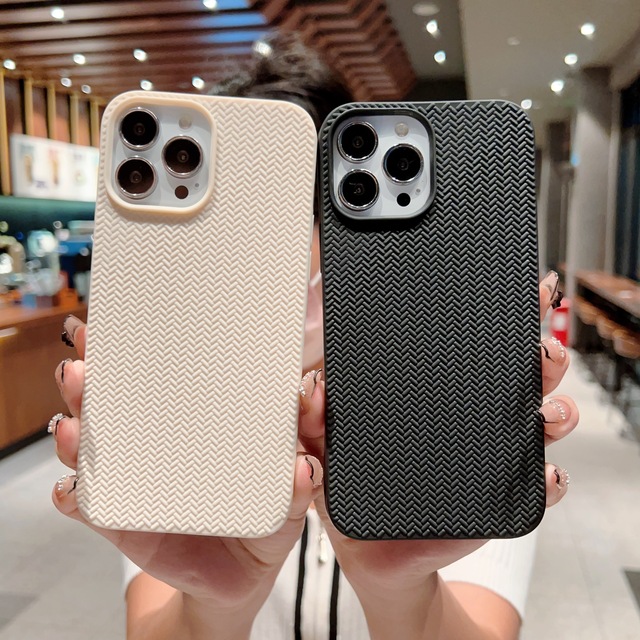 Woven Pattern Braided Texture Shockproof Soft TPU Phone Case for iPhone 14 13 12 11 Pro Max