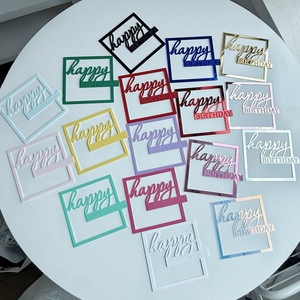 ของตกแต่งเค้กวันเกิดอะคริลิคลายฮันนี่แอนด์สวีทเนส หนา 1.3 มม. หลายสี - Product Image 3