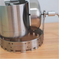 Torréfacteur à café manuel en acier inoxydable 304, robuste, pour usage domestique et commercial, chauffage stable et rotation uniforme
