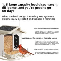 Mangeoire à oiseaux intelligente durable pour l'extérieur avec panneau solaire, caméra HD et reconnaissance des oiseaux pour l'observation et la surveillance des oiseaux dans le jardin