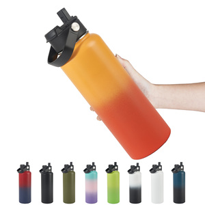 Botella de Agua Aislada al Vacío de Acero Inoxidable de 40 oz, Doble Pared, Tapa Abatible Antideslizante, Taza de Viaje, Diseño Moderno, Color Degradado - Product Image 1
