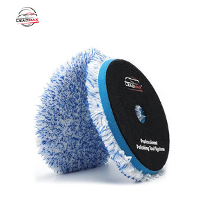 Tampon de <span class=keywords><strong>polissage</strong></span> microfibre 5'' haute qualité pour <span class=keywords><strong>carrosserie</strong></span> automobile, durable, pour <span class=keywords><strong>polissage</strong></span> DA, en laine synthétique, personnalisable, support OEM - Product Image 1
