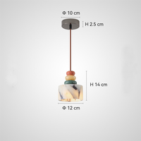Lustre LED en marbre naturel et pierre colorée, hauteur réglable, style nordique créatif, lampe suspendue pour chambre à coucher, vente chaude