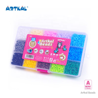Jouet perlé créatif fait à la main de marque Artkal CA15 Mini perles de fusible 11550 Granis 15 couleurs, boîte de perles en fer écologique