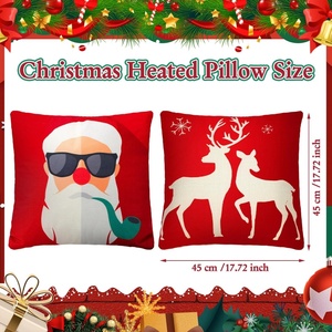 Customize Graphene Heated Lumbar Support Pillow <b>USB</b> <b>Heating</b> 5 Heat Settings Anti-Dust Mite Removable Washable Christmas Pillow - Product Image 2