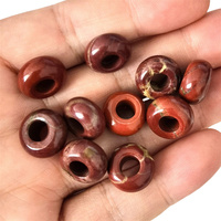Meilleures ventes perles de jaspe rouge breloque en cristal avec trous de 14x8mm pour bijoux pierres naturelles perles à gros trous