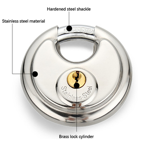 <span class=keywords><strong>Cadenas</strong></span> <span class=keywords><strong>rond</strong></span> en acier inoxydable massif de qualité industrielle OEM, haute sécurité antivol, avec 2 clés en fer - Product Image 6