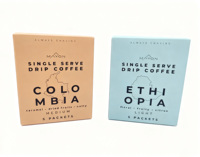 Boîte à café à bande détachable au design personnalisé Boîte pliable en papier de carton blanc robuste pour l'emballage du café goutte à goutte