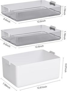 Boîte de rangement en plastique de 19,7 litres avec plateau amovible, organisateur durable pour artisanat, idéal pour organiser perles, couture, pâte à modeler - Product Image 2