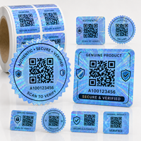 Etiquetas de Seguridad Anti-Falsificación con Código QR Azul Holográfico, Código de Serie Único Personalizado, Verificación de Autenticidad, a Prueba de Manipulación
