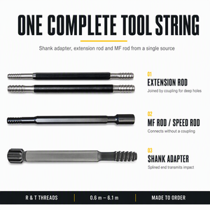 MF Extension Drill Rod With Coupling Sleeve <strong>Mining</strong> Shank Adapter Accessories for Top Hammer Drill <strong>Rig</strong> - Product Image 3