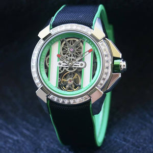 Reloj Mecánico Automático de Alta Calidad con Diamante Moissanite, Movimiento Tourbillon, Esfera de Cristal de Zafiro, Regalo de Navidad, Azul Negro - Product Image 3