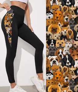 Nouvel arrivage de leggings doux à motif personnalisé avec poche triangulaire pour chiot et chien imprimé de pantalons de yoga taille haute pour femmes - Product Image 5
