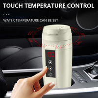 Tasse à café électrique pour voyage et voiture, bouilloire 12v, en acier inoxydable, avec le contrôle de la température