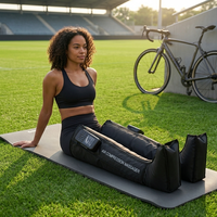 Bottes de compression d'air à 5 chambres pour la thérapie de récupération, masseur de compression des jambes avec chaleur pour la circulation sanguine