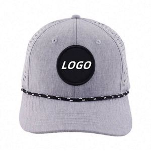 หมวกเบสบอล 6 แผง ปักโลโก้ ผ้าทอ กันน้ำ ตัดด้วยเลเซอร์แบบกำหนดเอง ระบายอากาศได้ดี สำหรับเล่นกีฬา โพลีเอสเตอร์ 100% - Product Image 5