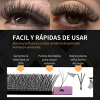 LAKANAKU Extensions de cils en forme de U 3D 4D 5D, Cils U YY, Volume Brésilien, Cils Y W doux, Plateaux de cils, Cils Pelo a Pelo