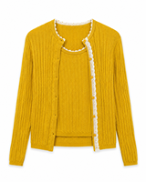 Ensemble deux pièces en tricot pour femme, en nylon et coton, coupe décontractée, col rond, vêtements de détente d'automne, vente en gros