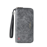 Dompet Pria PU Embossed Kasual Model Panjang, Bestseller Lintas Negara, Banyak Slot Kartu, Kantong Koin & HP, Untuk Penggunaan Sehari-hari