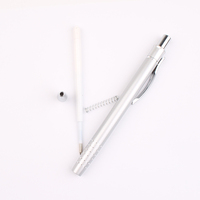 Stylo à bille argenté réaliste de haute qualité avec logo imprimé pour le bureau