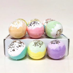 Marque privée Bombe de bain relaxante Boule de bain à fleurs végétaliennes Bombe de bain pétillante 12 Pcs Coffret cadeau pour hommes femmes - Product Image 4