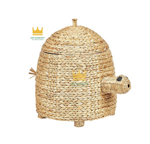 Cesta de Almacenamiento de Jacinto de Agua a Precio Económico, Tejida con Fibra Vegetal, Forma de Dibujo Animado, Organizador Decorativo para Habitación Infantil - Product Image 3