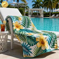 Custom Personalized Beach Towel Cotton Digital Printed 400GSM Oversized Hotel Spa Quality Beach Towel Free Design Service