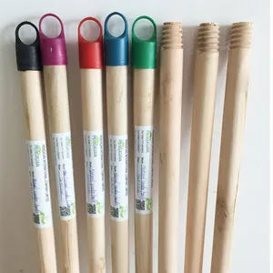 Toptan üretim ucuz fiyat temizlik ürünleri fırça paspas Palm doğal ahşap süpürge sopası PVC kaplı