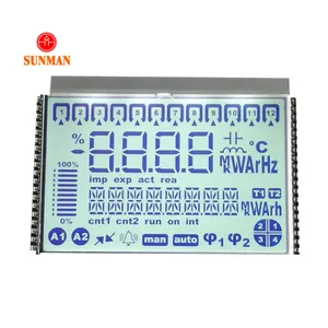 شاشة مخصصة أحادية اللون من المصنع 7 قطع عرض lcd لقياس درجة الحرارة / مقياس الطاقة