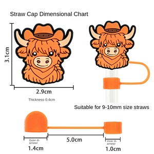 Offre Spéciale : Cache-poussière universel créatif en silicone écologique à motif de dessin animé pour pailles de thé au lait - Product Image 2