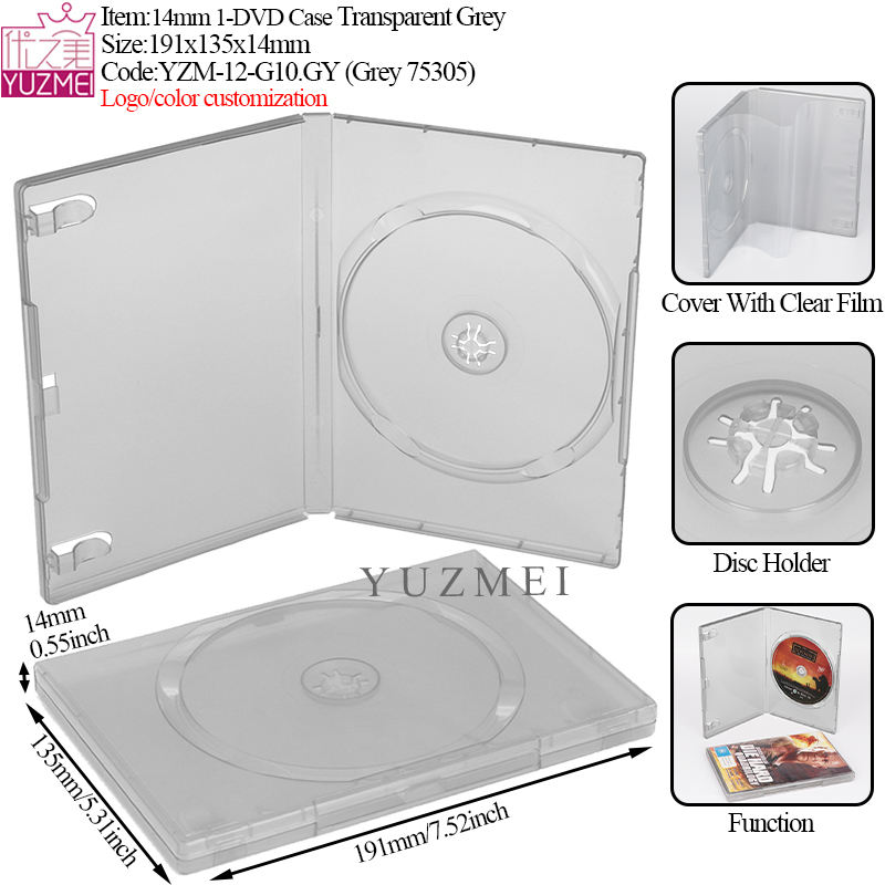 Boîtier 1-DVD 14 mm G10A - Argent