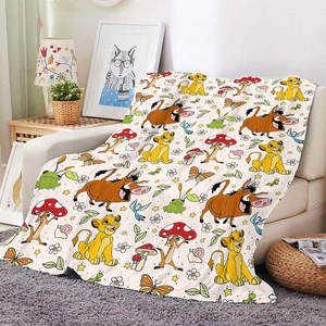 ผ้าห่มพิมพ์ลายการ์ตูนสิงโตคุณภาพสูงราคาส่งถูก ผ้าฟลีซแฟลนเนลแบบกำหนดเองได้ - Product Image 1