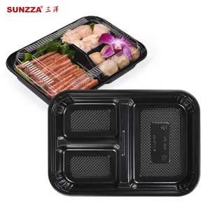 Sunzza package free sample eco disposable PP/PET/OPS materials plastic microwavable reusable meal food prep containers