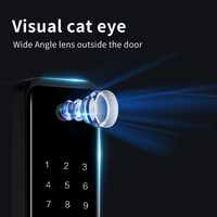 Serrure de porte intelligente numérique électronique WiFi Tuya avec écran intégré, déverrouillage à distance, caméra pour portes en bois/aluminium, stockage sur carte mémoire