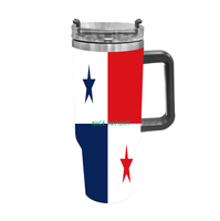 Gobelet isotherme 40 oz avec drapeau d'Haïti, en acier inoxydable à double paroi, anti-fuite, pour boissons chaudes et froides, thé et eau