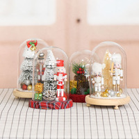Mini casse-noisette en acrylique sous dôme, décoration de Noël faite à la main, ornement de table lumineux, cadeau de fêtes, vente directe d'usine