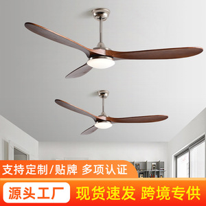 <b>Ceiling</b> <b>Fan</b> Light Solid Wood Retro Style Fixed Blade LED 50000 Hours Living Room Bedroom Dining Room Use - Product Image 3