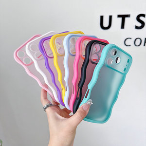 เคสโทรศัพท์มือถือขอบหยัก สำหรับ iPhone 18 Pro Max 17 16 15 Pro  แบบด้าน กึ่งโปร่งแสง กันกระแทก ซิลิโคนนิ่ม สีลูกกวาด ฝาหลัง - Product Image 2