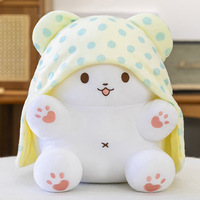 Peluche chiot mignon à pois avec cape, poupée douce, faite à la main pour Noël