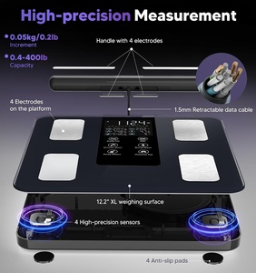 Báscula Digital Inteligente para Grasa Corporal con Diseño Sólido para Baño de Casa y Oficina, 180 kg, 8 Electrodos, Funciona con Batería, IMC - Product Image 4