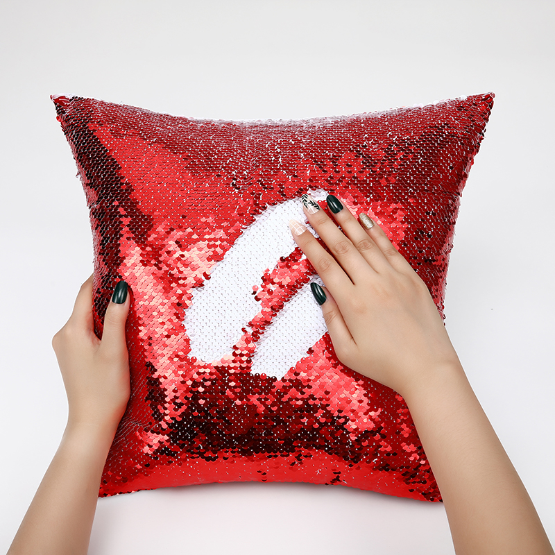 18''x18'' Light Gold Flip Glitter Reversible Personalized Sublimation Blank DIY Print Cushion Sequin Pillow Case Cover for Couch