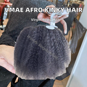 VMAE Cabello Humano Virgen Remy Afro Kinky Rizado Ondulado con Cierre Frontal, Cutícula Alineada, Encaje HD, Cabello de Bebé, Estilo Liso - Product Image 2