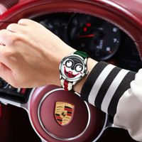 Montre pour homme Joker Funny, étanche, lumineuse, en cuir, à quartz