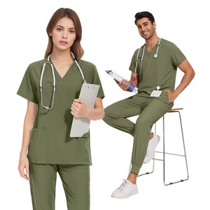 Ensemble de blouses médicales Ulk pour hommes et femmes, antimicrobiennes, extensibles dans les 4 sens, uniforme d'infirmière moderne pour le personnel des cliniques dentaires et des hôpitaux, prêt à expédier - Product Image 3
