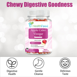 Gummies au goût pomme à faible MOQ, Gummies au vinaigre de cidre de pomme avec la mère, Complément alimentaire pour la santé digestive - Product Image 3