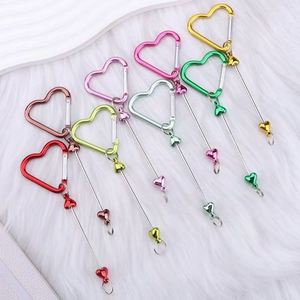 Porte-clés à perles en forme de cœur coloré, barre vierge avec mousqueton pour kit de fabrication artisanale DIY - Product Image 2