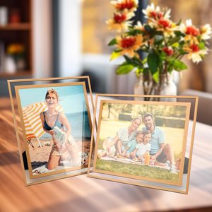 Transparent Creative Crystal Glass Photo <b>Frame</b> Elegant Decorative Bedside Display - Product Image 6