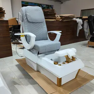 High end siyah altın ayak bakımı sandalye tırnak dükkanı masaj manikür pedikür sandalyeler spa lüks 2023
